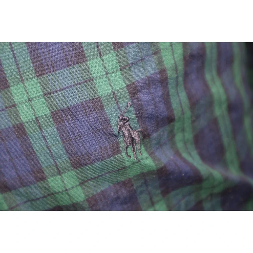 Polo Ralph Lauren Button Down Shirt Mens 2XB BIG Green Blue Blackwatch Plaid